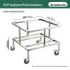 HPMILY 304 Stainless Steel Square Rolling Utility Stand