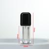 5ml Pink Square Thick Barrel Lip Gloss Tube, Transparent Cosmetic Container with Gold Silver Cap, Empty Refillable Packaging