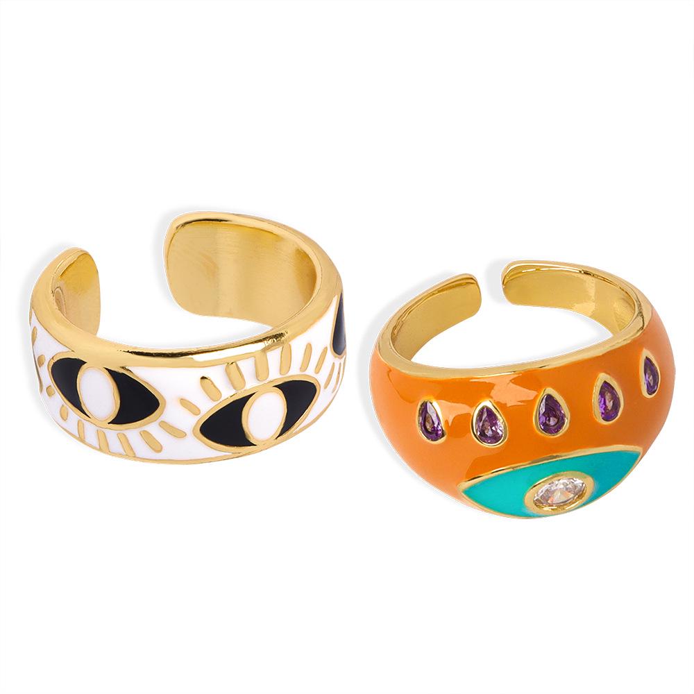 Men's Adjustable Retro Demon Eye Enamel Ring