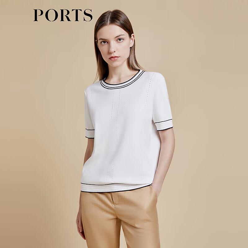 

PORTS Women s Contrast Knit Short Sleeve Top S
