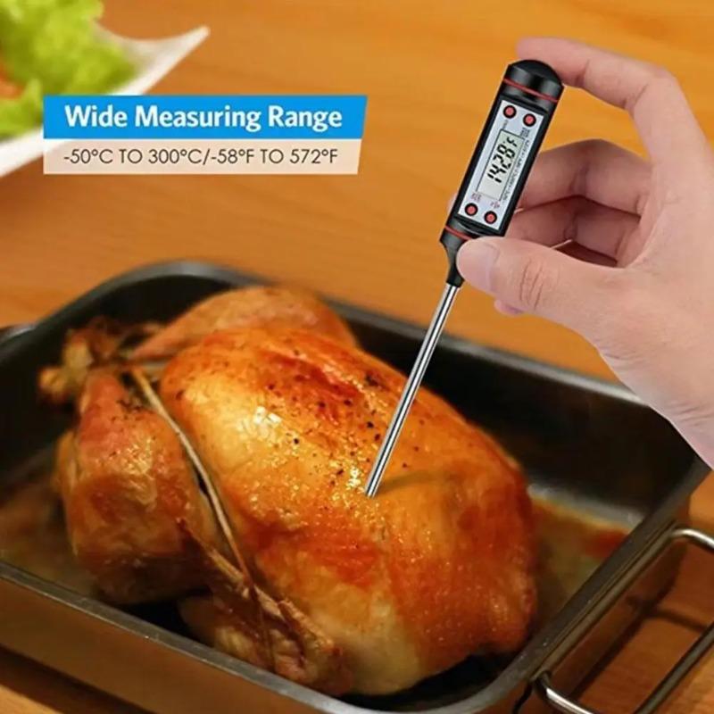 Digital Meat Thermometer with Food Cooking BBQ Probe for Water Milk Oil Oven Temperature Measurement, Digital with 0.1 Accuracy