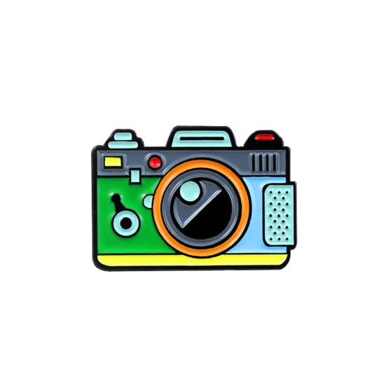 Insignia de cámara Multicolor de dibujos animados, broche para solapa de cuello, Pin, decoración de joyería para ropa