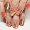 24Pcs Radiance Flower Press on Nail Tips Short Square Form European Manicure Design Safe Nail Art For Party Occasion