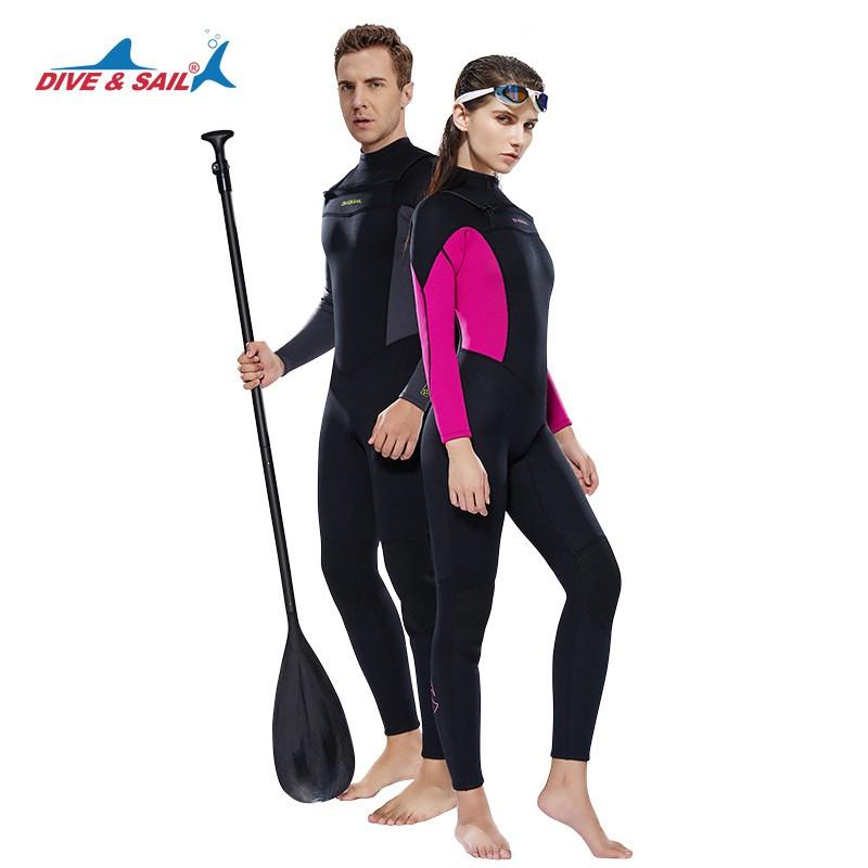 Diving Suit 3/2MM Front Horizontal Zipper One-piece Long-sleeved Warm Snorkeling Swimming Surfsuit