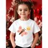 European Sizes Girls' Short-Sleeve T-Shirt with Cute Butterfly & Sun Print - Loose Fit Round Neck Blouse Suitable For, Summer Playwear, Casual