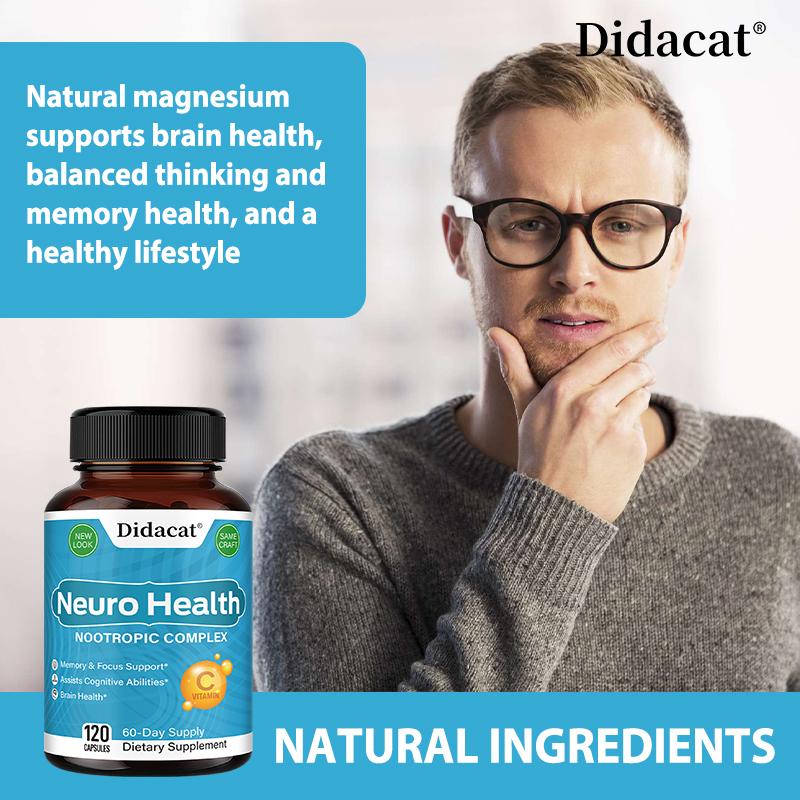 Neuro Health 120 Kapseln Nootropischer Komplex zur Unterstützung von Gedächtnis und Konzentration