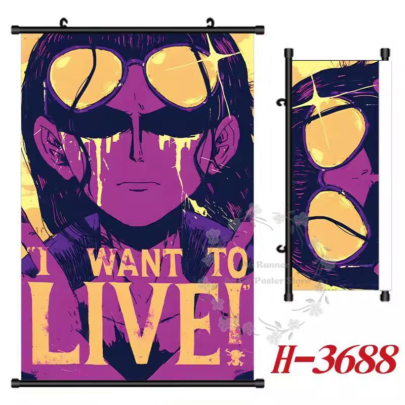 P-One P-Piece Hd Poster Scroll Painting Peripheral Hanging Painting Bedside Living Room Background Wall Cloth Painting