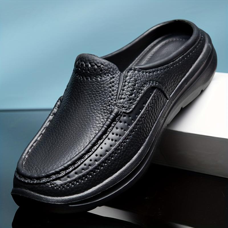 Men's Heel-less Shoes, Lightweight Non-slip Slip-on Casual Slippers, Suitable for Outdoor Walking Slippers