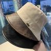 Cotton Pu Wide Brim Bucket Hat For Women Sun Protection Summer Fashion Accessory