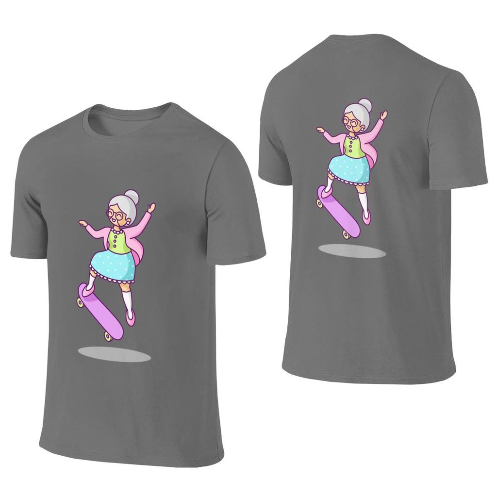 Skater Grandma Korean Style Reversible Tshirt Urban Commuting Soft Tones Tee