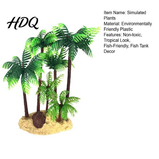 Plastik-Aquarium-Dekoration Aquarium Künstliche Pflanzen Miniatur-Kokospalmen Sicheres Ornament