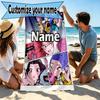 Custom Name Personalized KPop Demon Hunters Print Beach Towel, for Trip Camping Beach Party Home Decor, Birthday Gift for Family & Friends