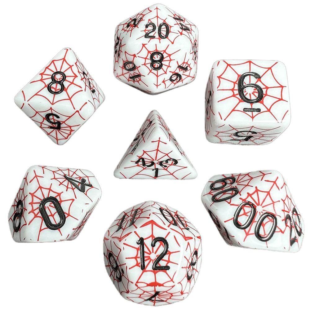 Halloween Spider Web Dice 7pcs Fashion Dice for Dungeon and Dragon DND TRPG Game