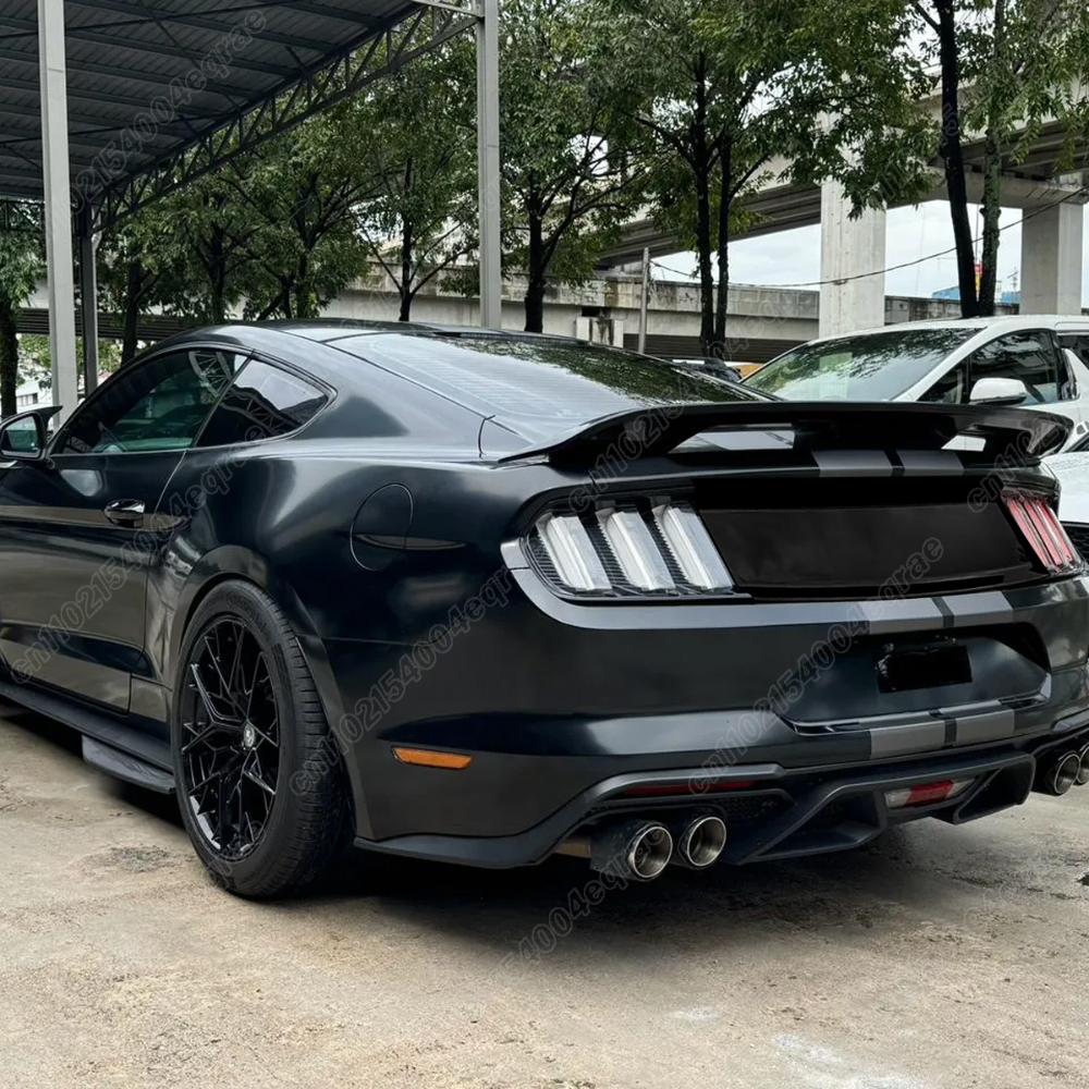 For Ford Mustang Gt 2015 2016 2017 2018 2019 2020 2021 2022 2023 Real Glossy Black Trunk Panel Decklid Trim Cover Body Kit