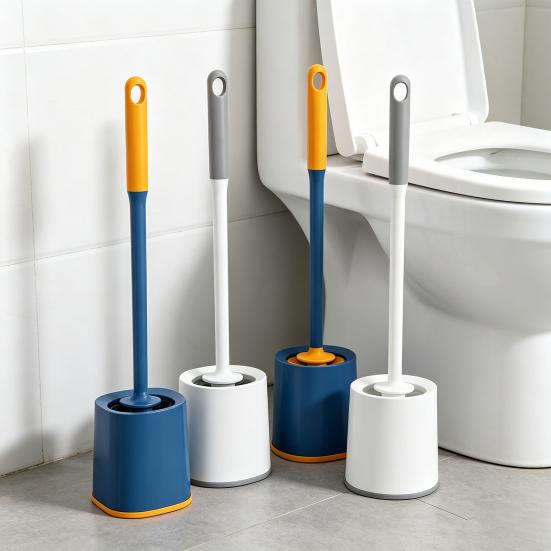 Spazzolino da WC con Manico Esteso Antiscivolo e Foro per Appendere, Testa a Spazzole Morbide a Forma di Arco Detergente per Bagno per Pulizia Profonda