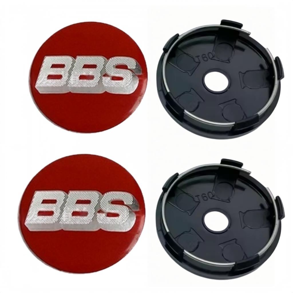 4 Stück 60mm BBS Logo Emblem Plakette Auto Radnabendeckel Räder Radkappen Auto Nabenfelgenabdeckung Ersatz Auto Zubehör