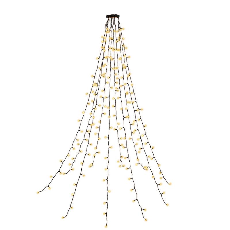 LED Round Tree Topper: Low-Voltage Waterfall Hanging Lights for Christmas Tree