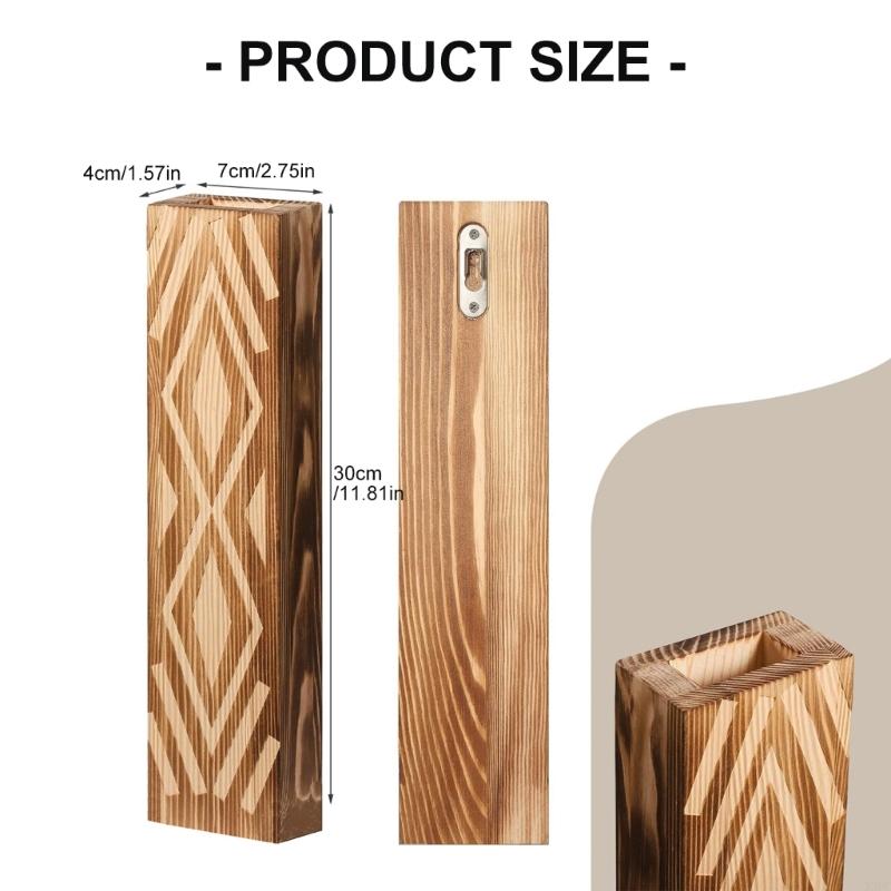 Multipurpose Wall Mounted Wooden Vases Geometric Shelf Flower Container Planter Home Gardening Solution X3UC