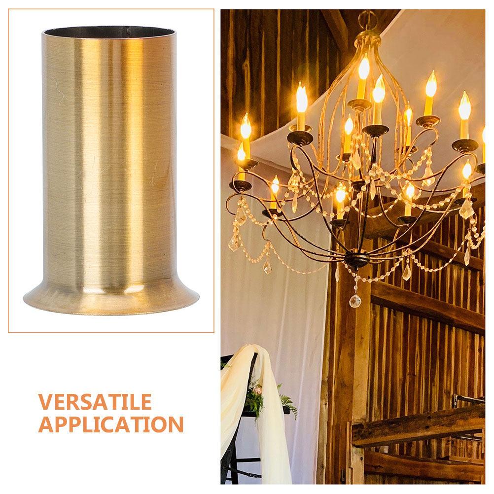 4Pcs Iron Chandelier Sleeve Covers Easy Install Replacement Base Sleeves for Candelabra Sockets Light Fixture Socket Covers Lamp