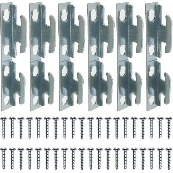 XJKJ 12 PCS Curtain Rod Bracket Curtain Rod Hardware Brackets Curtain Rod Single Bracket Spreader Wall Bracket Hooks Curtain Rod Hooks for Wall