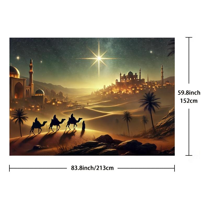 Arabian Nights Starry Desert Scene Background - Perfect for Theme Photography, Event Decoration, and Studio Shooting