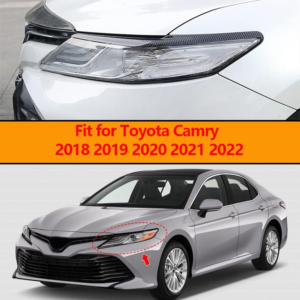 Carbon Fiber Headlight Eyebrow Eyelid Cover Trim Decoration Sticker For Toyota Camry 2024      2018 Accessories