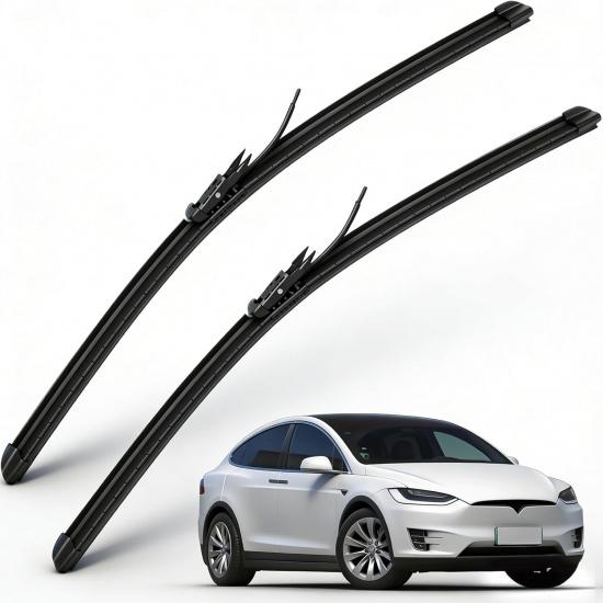 Windshield Wiper Blades For Tesla Model X With Integrated Washing,Tesla Silicone Windscreen Wiper Blades All-Seasons Applicable, Original Equipment