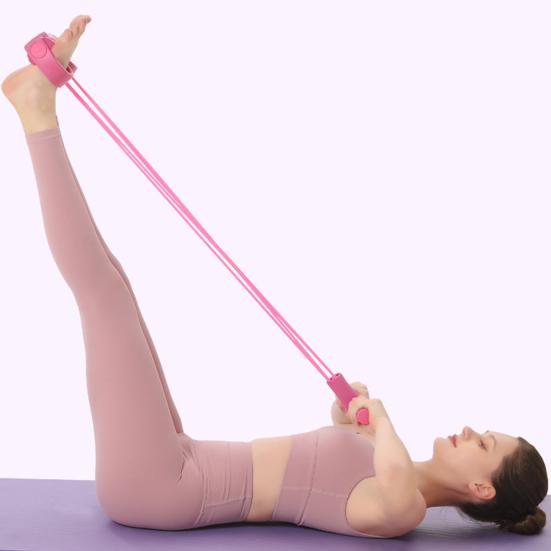 Multifunction 4/6-Tube Pedal Puller Resistance Band with Handle Elastic Yoga Sit-up Pull Rope Men Women Pedal Tensioner Exerciser Workout Equipment