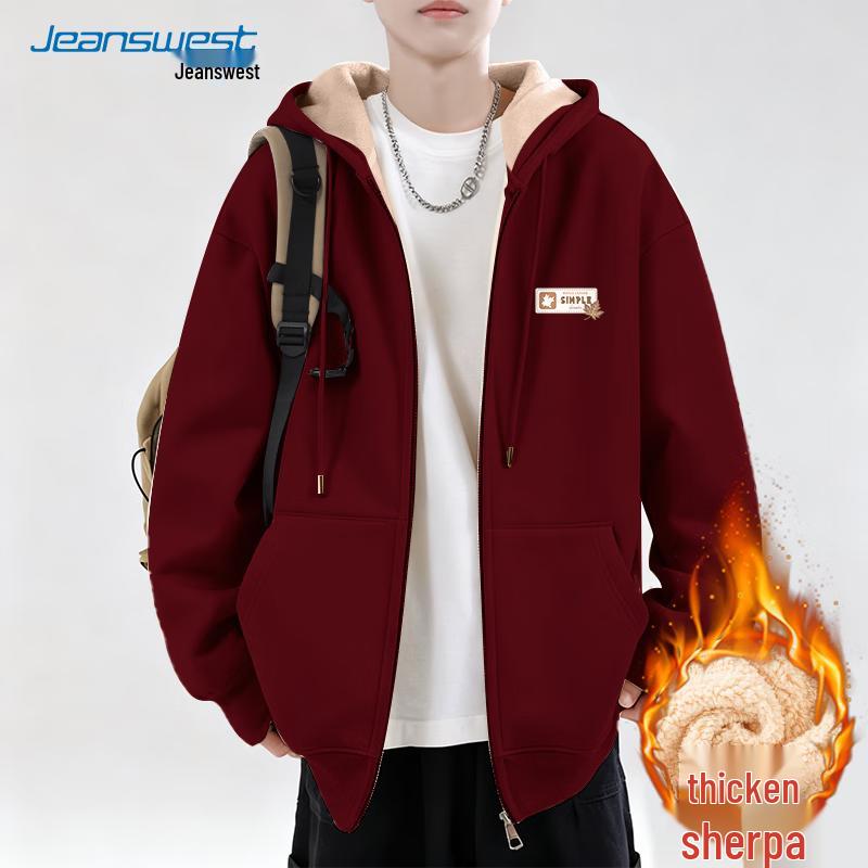 Jeanswest Herren Lammfleece gefütterter Zip-Hoodie