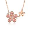 Japan and Korea S925 Sakura Necklace for Women, Fashionable Peach Blossom New Fresh Set Necklace, Light Luxury Jewelry