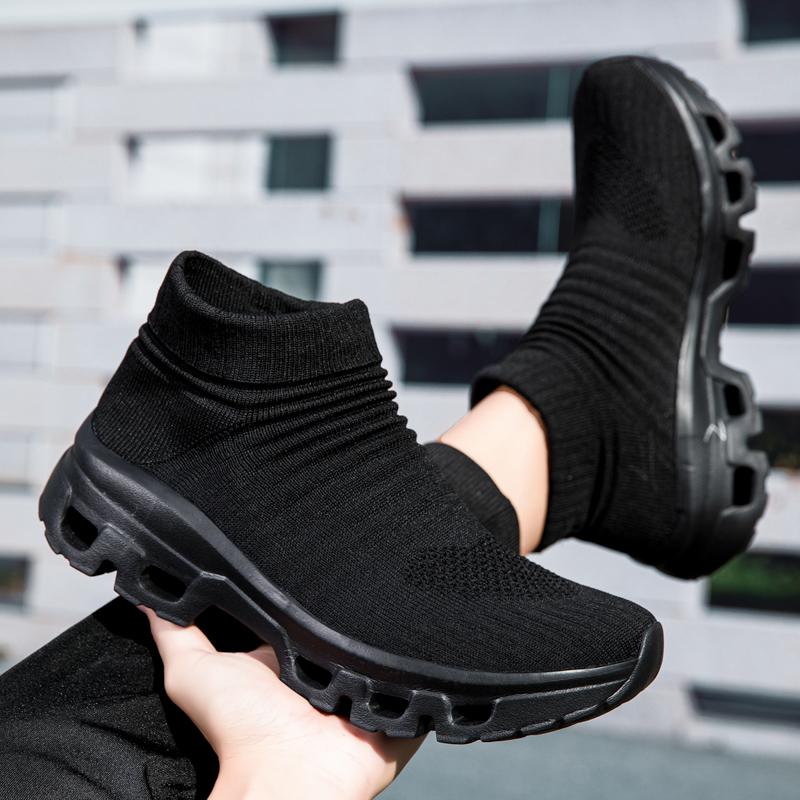 Couples Knitted Casual Sports Shoes Light Elastic Walking Jogging Shoes Men Women Breathable Socks Shoes Big Size 36-47