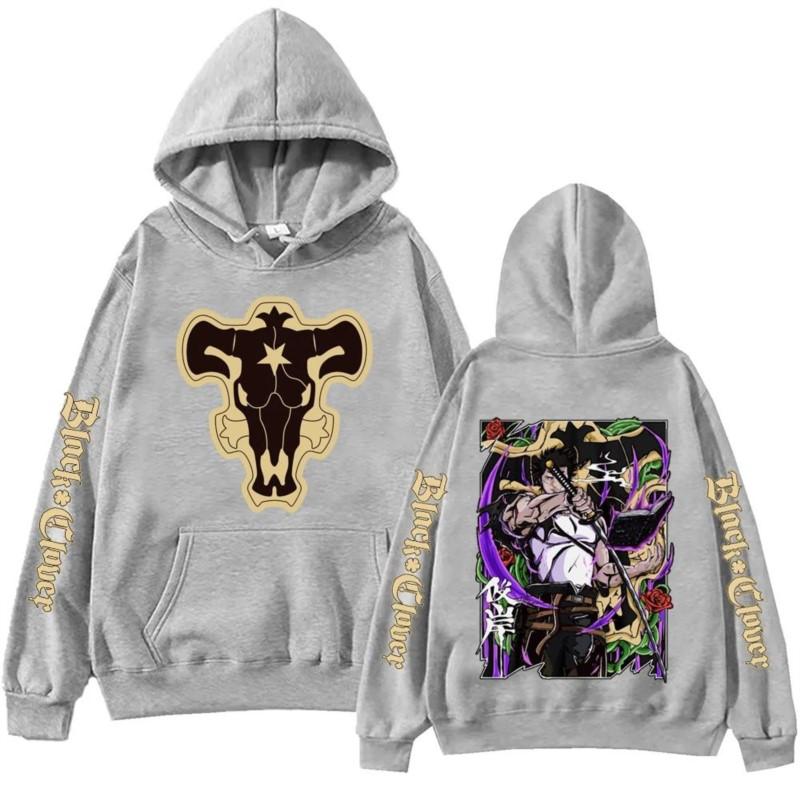 Manga Black Clover Yami Sukehiro Graphic Hoodies Vintage Oversized Hooded Hip Hop Long Sleeves Hoodie Men Women Clothes