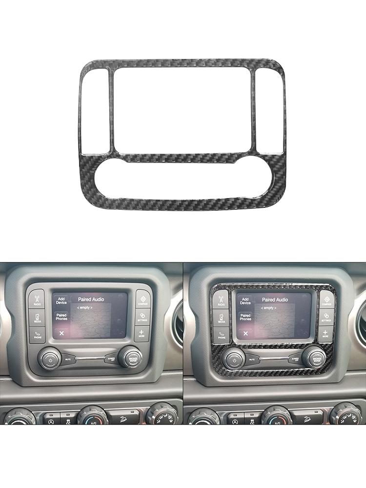 For Jeep Wrangler JL 2018-2023 Gladiator 2020-2023 Car Interior Button Panel Decoration Protection Carbon Fiber Sticker