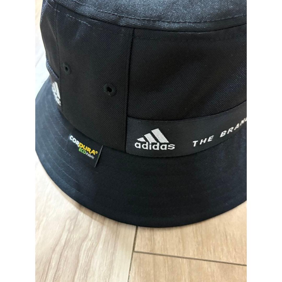 Used adidas hat bucket hat black tape logo camping festival