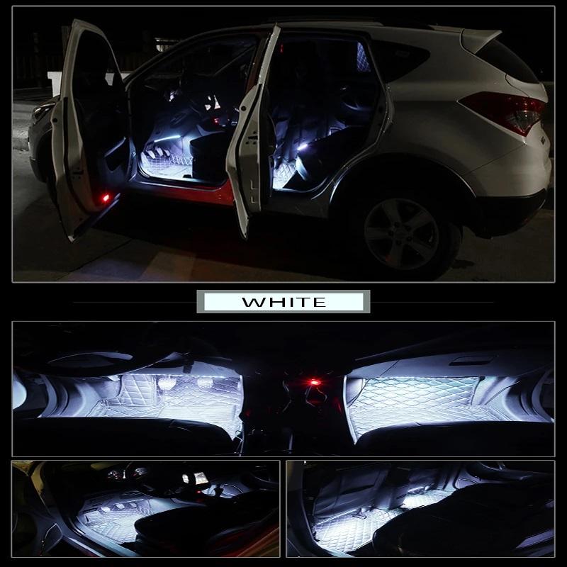 LED Car Foot Light Ambient Lamp With USB Wireless Remote Music Control Multiple Modes Automotive Interior Decorative Lights