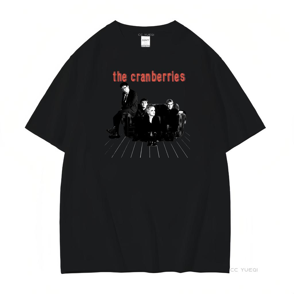 90s The Cranberries Band Reprint Graphic T Shirt AN36292 Vintage Washed Stretched Casual Designer Clothes Top For Everyday Wear