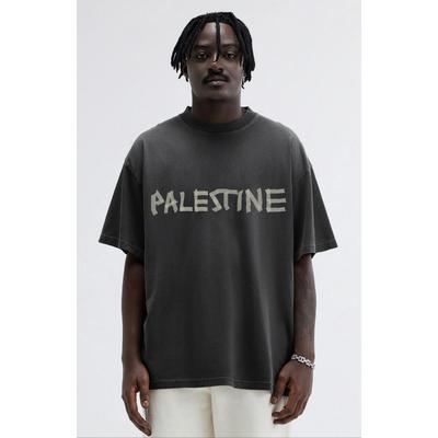 Palestine Tape Washed Oversized T-Shirt Men Women Cotton Streetwear High Quality Comfortable Short Sleeves Unisex Clothing