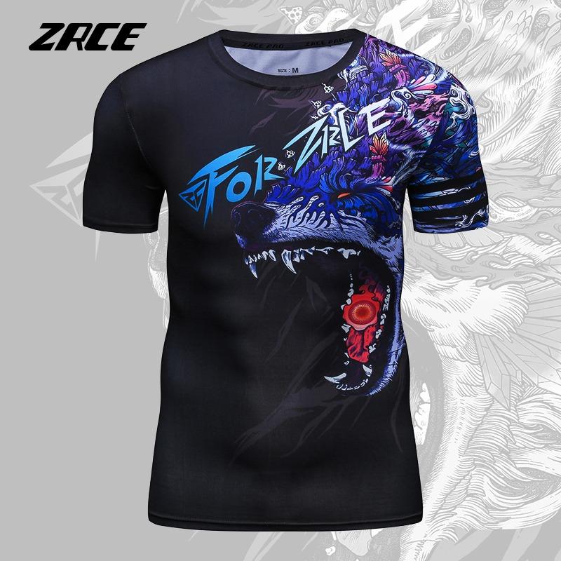 Summer Men's Compression T-Shirt Tops Harajuku Skull  Streetwear Running Sports Gym Men's Clothing
