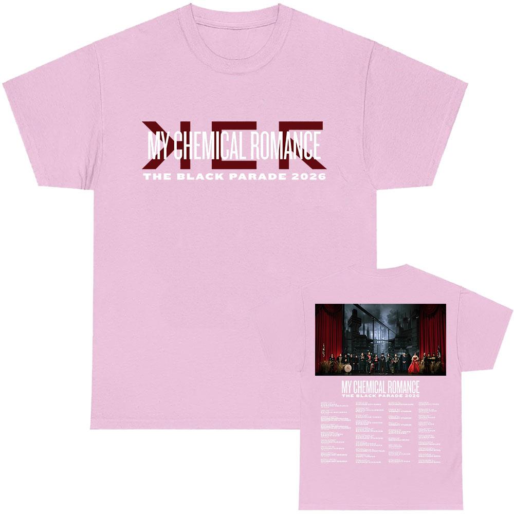 

THE BLACK PARADE 2026 Tour T-shirt Rock Band My Chemical Romance Tshirts Short Sleeve Cotton T Shirt Unisex Streetwear XS
