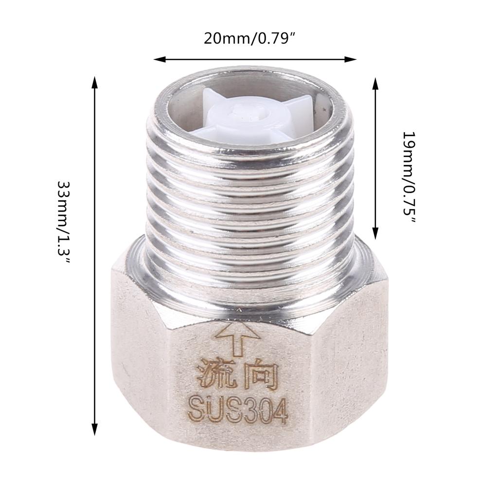 1/2''One Way Non-return Check for Valve Copper Threaded Check for Valve for Prevent Backflow of Toilet Water Corrosion R