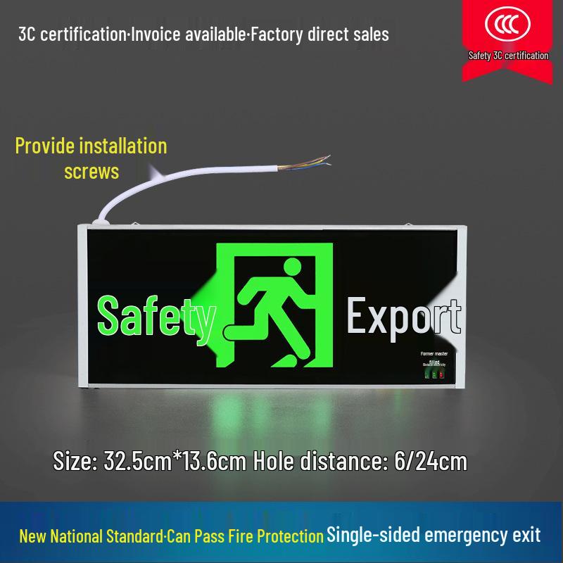 LED Brand Nöduitgångsskylt - Säkerhetsutrymningsindikator för trapphus och korridorer