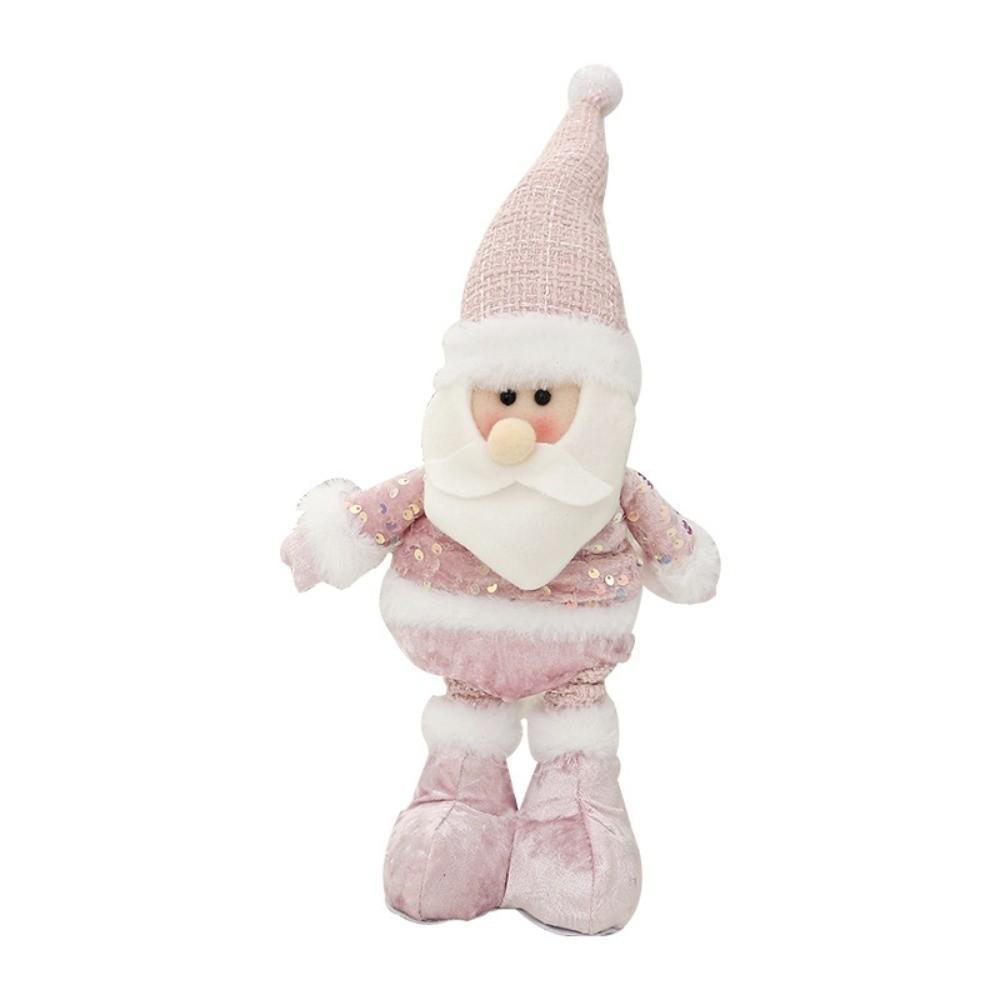 Pink Sequin Santa Claus Doll Matching Supplies Window Props Snowman Doll Standing Expandable Ornaments Christmas Decorations