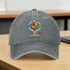 Summer Respect Love Support Inclusion Autism Awareness Baseball Cap Sun   Print Washed Trucker Hat Hunting Baseball Caps