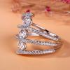 Elegant AAA Zircon Micro Paved Engagement Ring for Women Twisted Round Diamond Fashion Jewelry