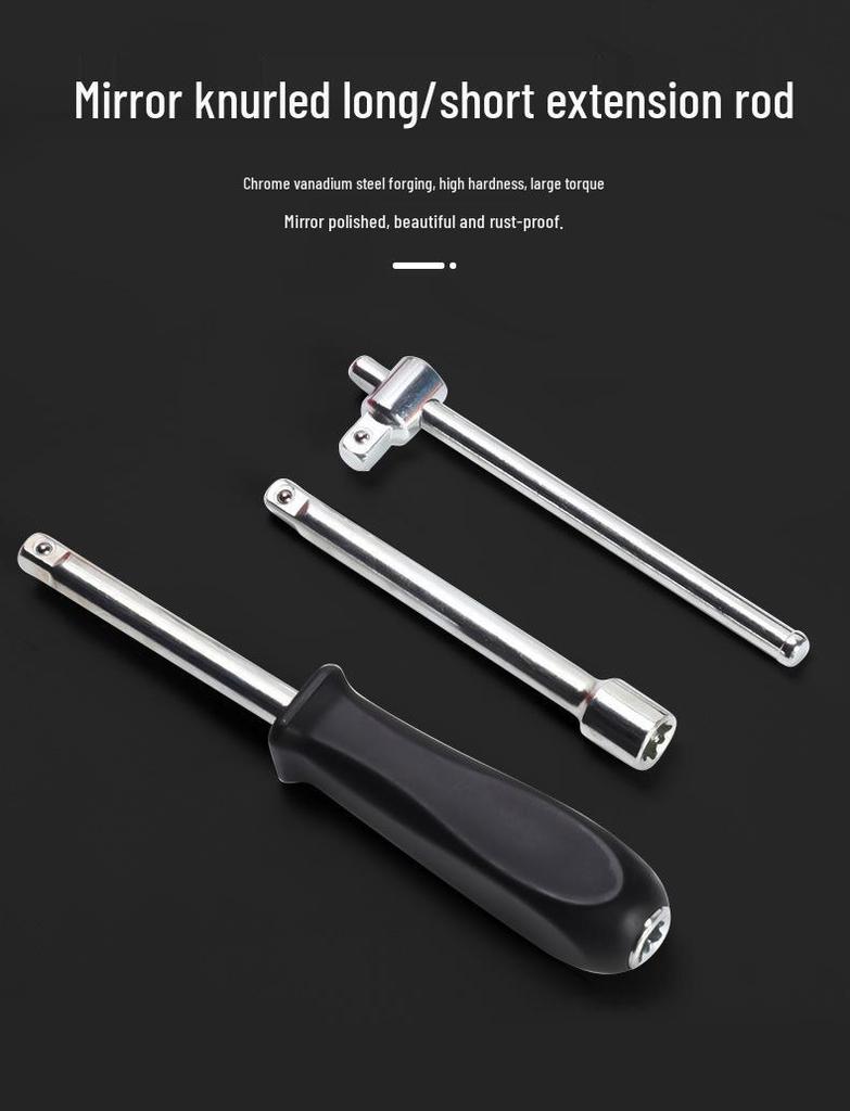 46-Piece Socket Wrench and Auto Maintenance Tool Set for Cars and Motorcycles