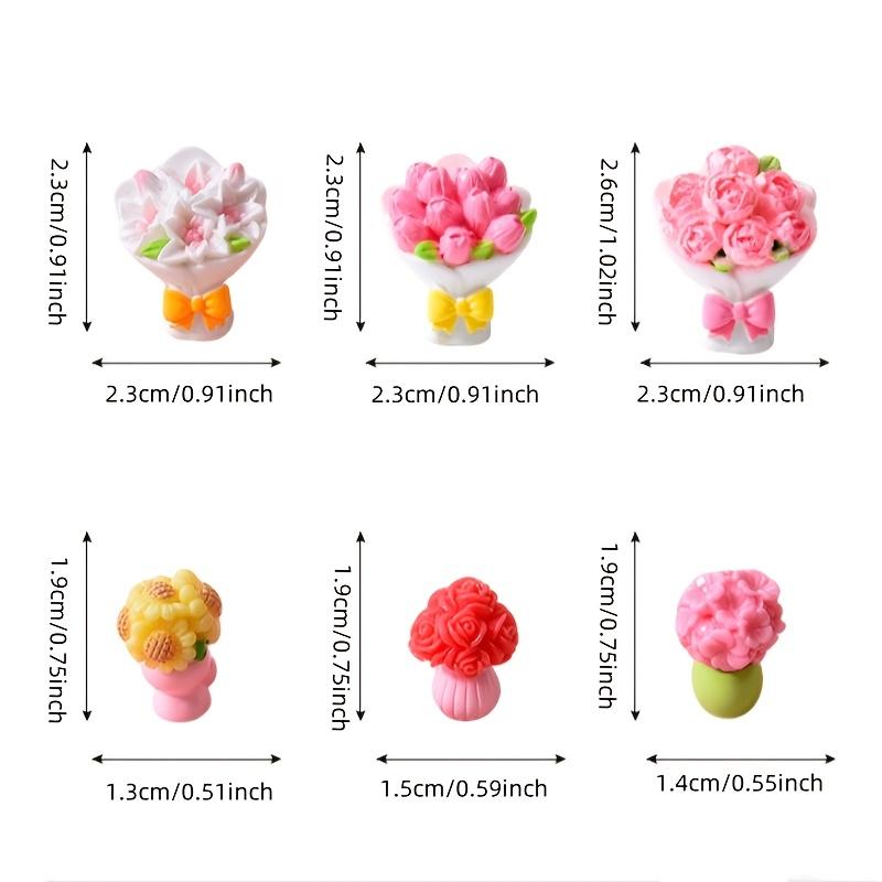 6pcs DIY Micro Floral Arrangement, Miniature Craft for Focus & Relaxation, Tabletop Vase Decor, Mother's Day Gifts