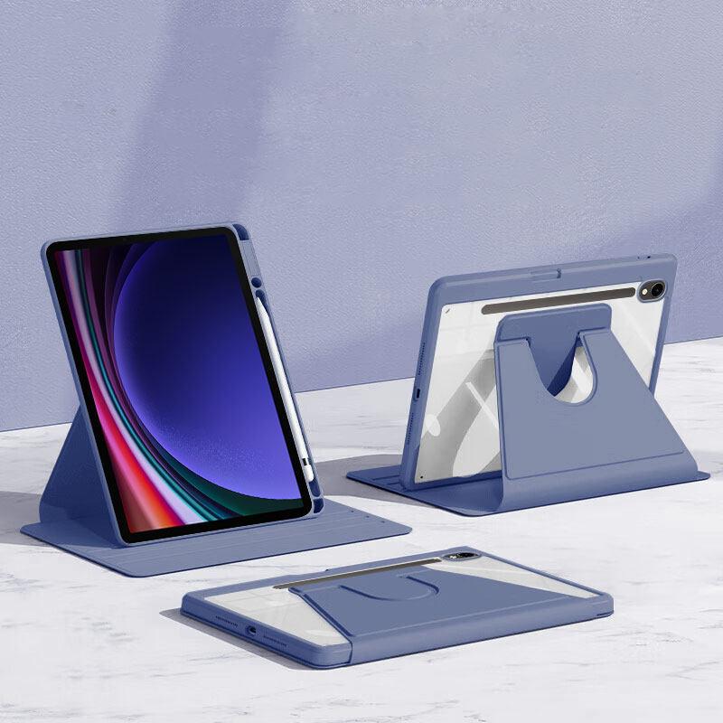 360° Rotating Case For Samsung Galaxy Tab S9 S10 FE Lite 10.9'' 11'' Swiveling Stand Clear Back Cover With Pencil Holder
