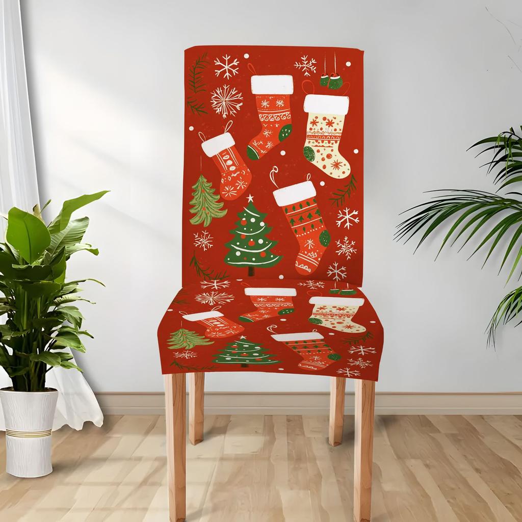 Christmas Decoration Stretch Covers Chair Cover Dining Room Office Banquet Chair Protector Elastic Material Armchair Cover M035