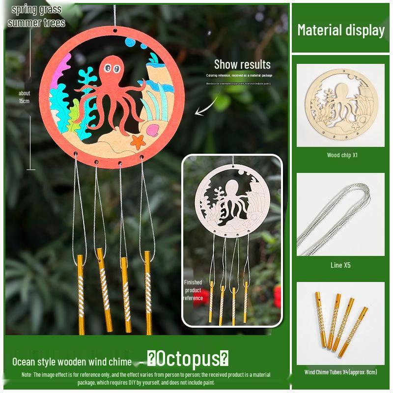 DIY Wooden Christmas Wind Chime Kit: Children's Painting & Decorating Ornament Gift
