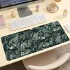 Dark Green Floral Extended Desk Mat Non Slip Rubber Stitched Edge Large Mousepad For Laptop Pc Office Desktop Gaming Arena